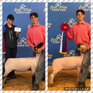 kolby bruhn grand champion and reserve champ southdown east texas fair