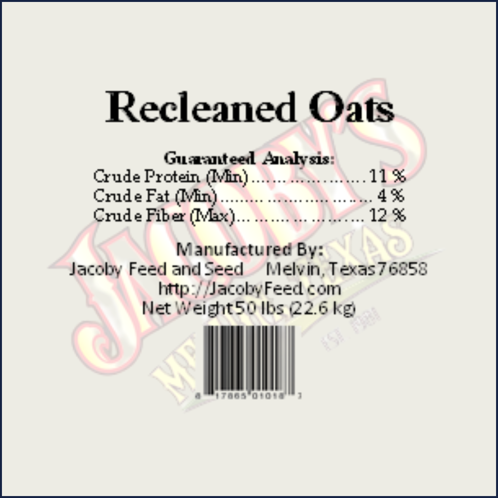 Recleaned Oats | Sacks
