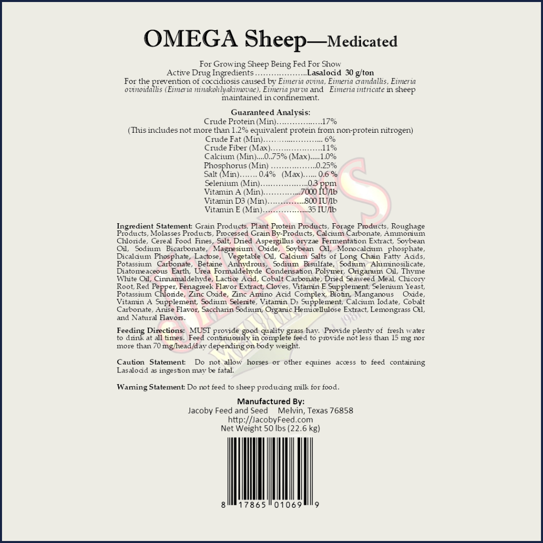 Omega Sheep - Jacoby Feed & Seed