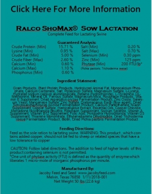 Ralco ShoMax Sow Lactation 1