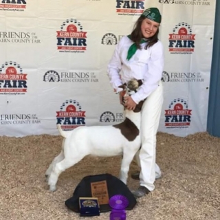 kyleigh foster kern co fair lightweight champion goat